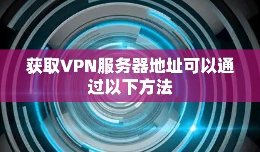 获取VPN服务器地址可以通过以下方法