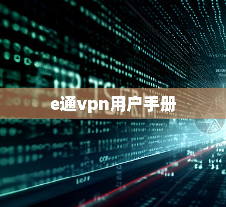 e通vpn用户手册 e通vpn用户手册