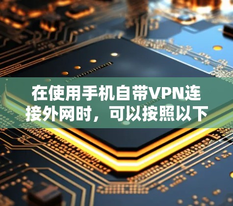 在使用手机自带VPN连接外网时,可以按照以下步骤进行操作 在使用手机自带VPN连接外网时,可以按照以下步骤进行操作